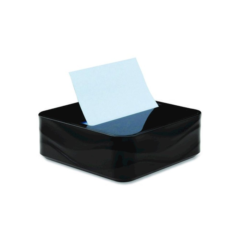 Wave Design Dispenser with Notes, For 3 x 3 Pads, Includes (3) 90-Sheet Simply Serene Collection Colors Pop-up Pads, Black. Picture 5