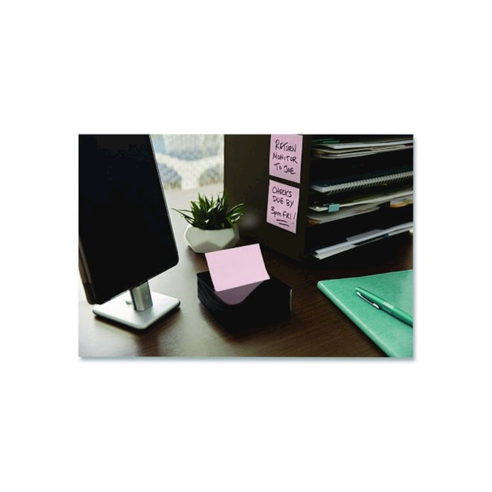Wave Design Dispenser with Notes, For 3 x 3 Pads, Includes (3) 90-Sheet Simply Serene Collection Colors Pop-up Pads, Black. Picture 7