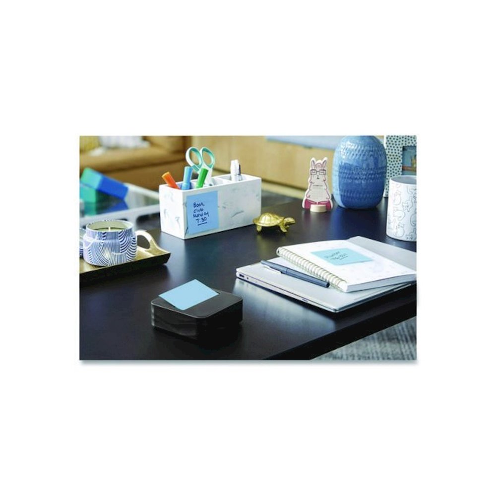 Wave Design Dispenser with Notes, For 3 x 3 Pads, Includes (3) 90-Sheet Simply Serene Collection Colors Pop-up Pads, Black. Picture 8