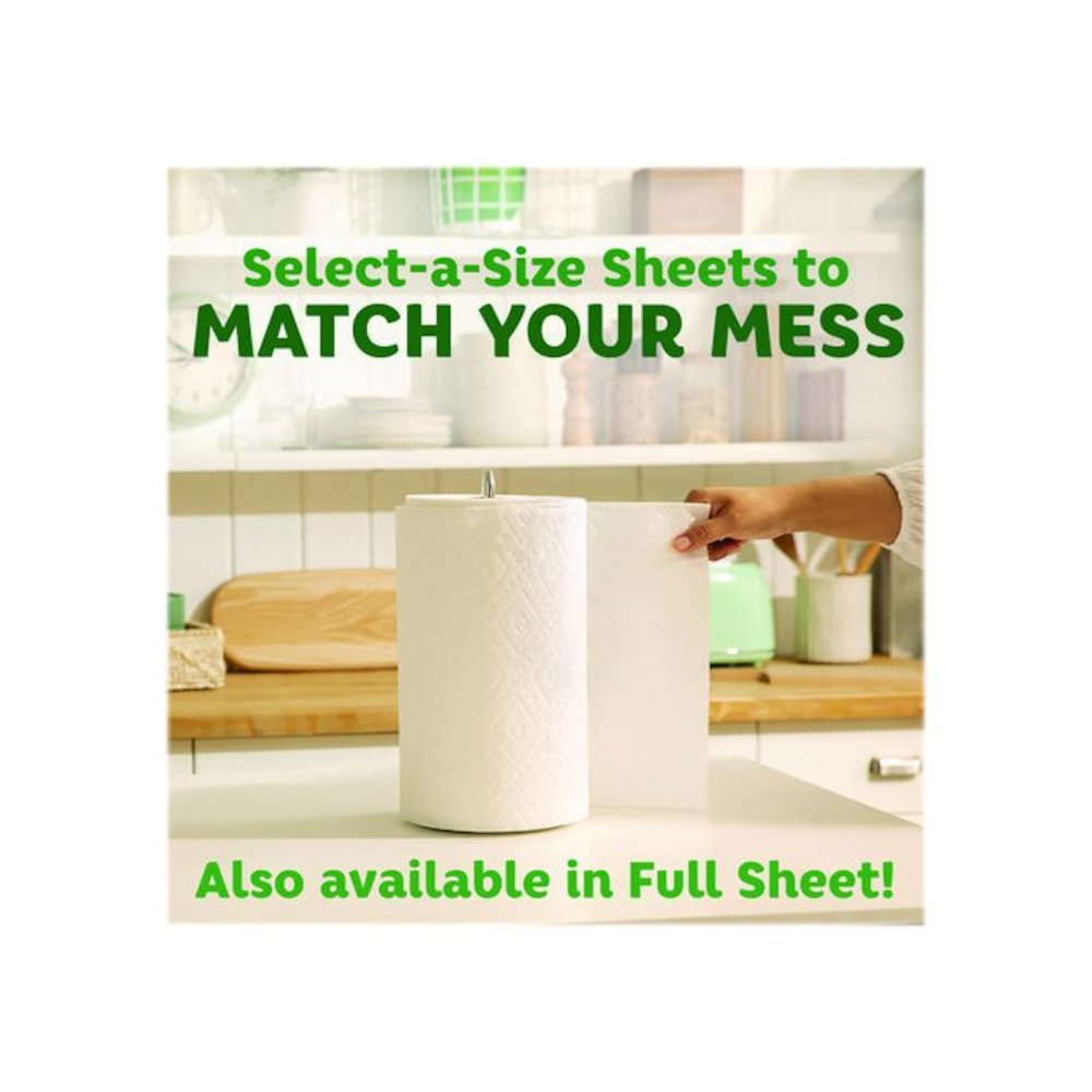 Select-a-Size Kitchen Roll Paper Towels, 2-Ply, 11 x 5.9, White, 135 Sheets/Roll, 4 Rolls/Pack. Picture 3