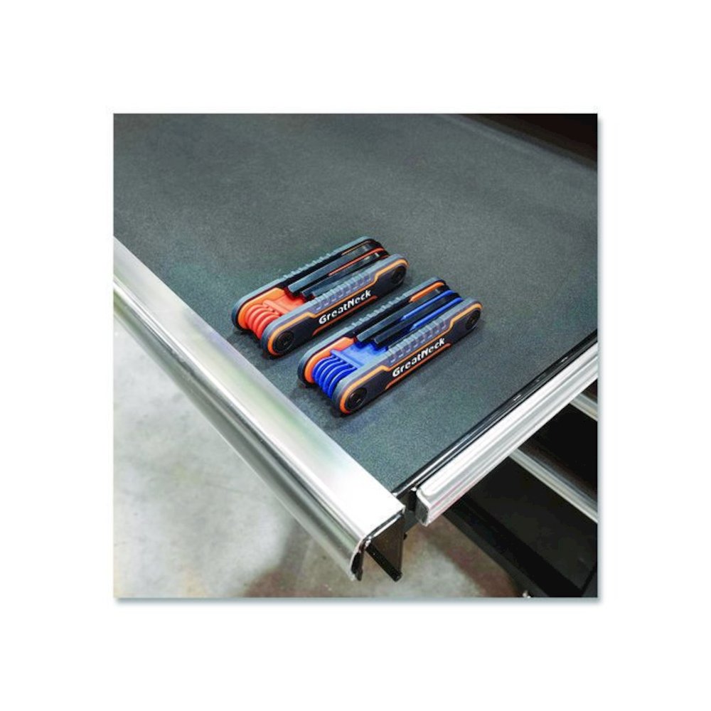Hex Key Fold-Up Tool Set, Two-Piece, Metric/SAE, Black-Oxide/Blue (SAE), Black-Oxide/Red (Metric). Picture 8