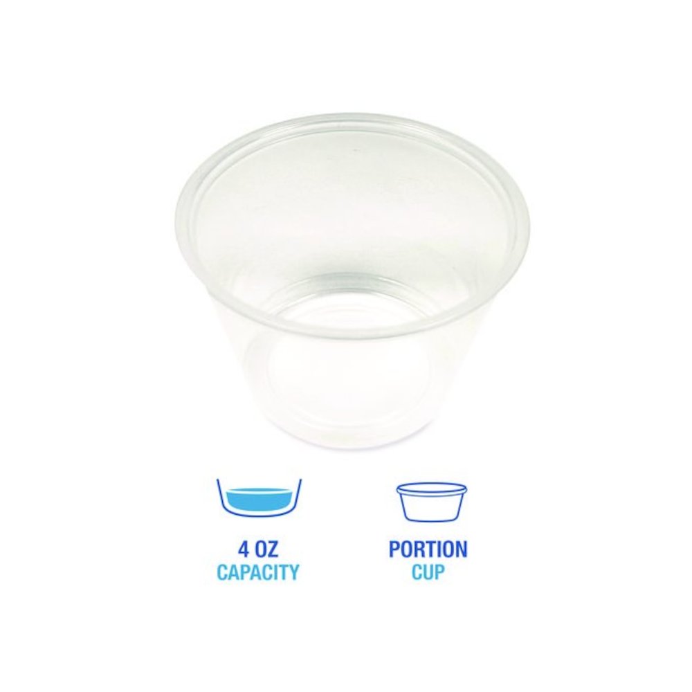 Souffle/Portion Cups, 4 oz, Plastic, Translucent, 2,500/Carton. Picture 3