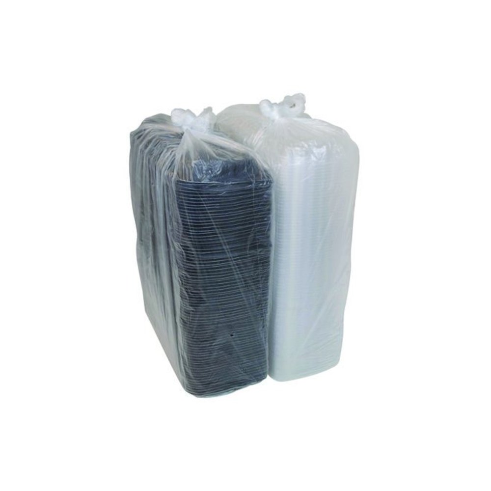 MealMaster Rib Container Base/Lid, 16.6 x 7.3 x 2.3, Black/Clear, Plastic, 80/Carton. Picture 3