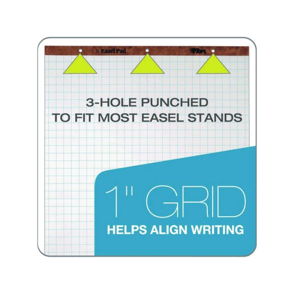 Easel Pads, Quadrille Rule (1 sq/in), (50) White 27 x 34 Sheets, 4/Carton. Picture 4