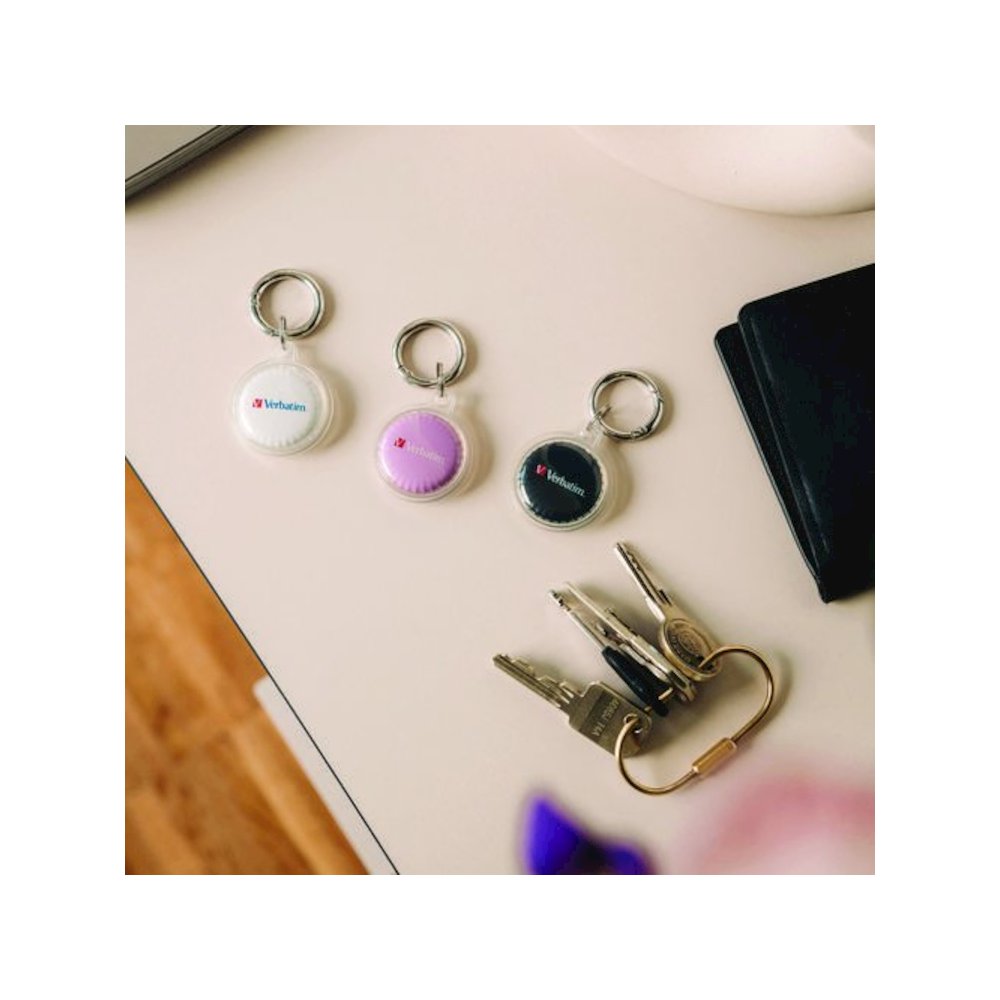 My Finder Bluetooth Coin Tracker for Apple iOS, Black/Purple/White, 3/Pack. Picture 3
