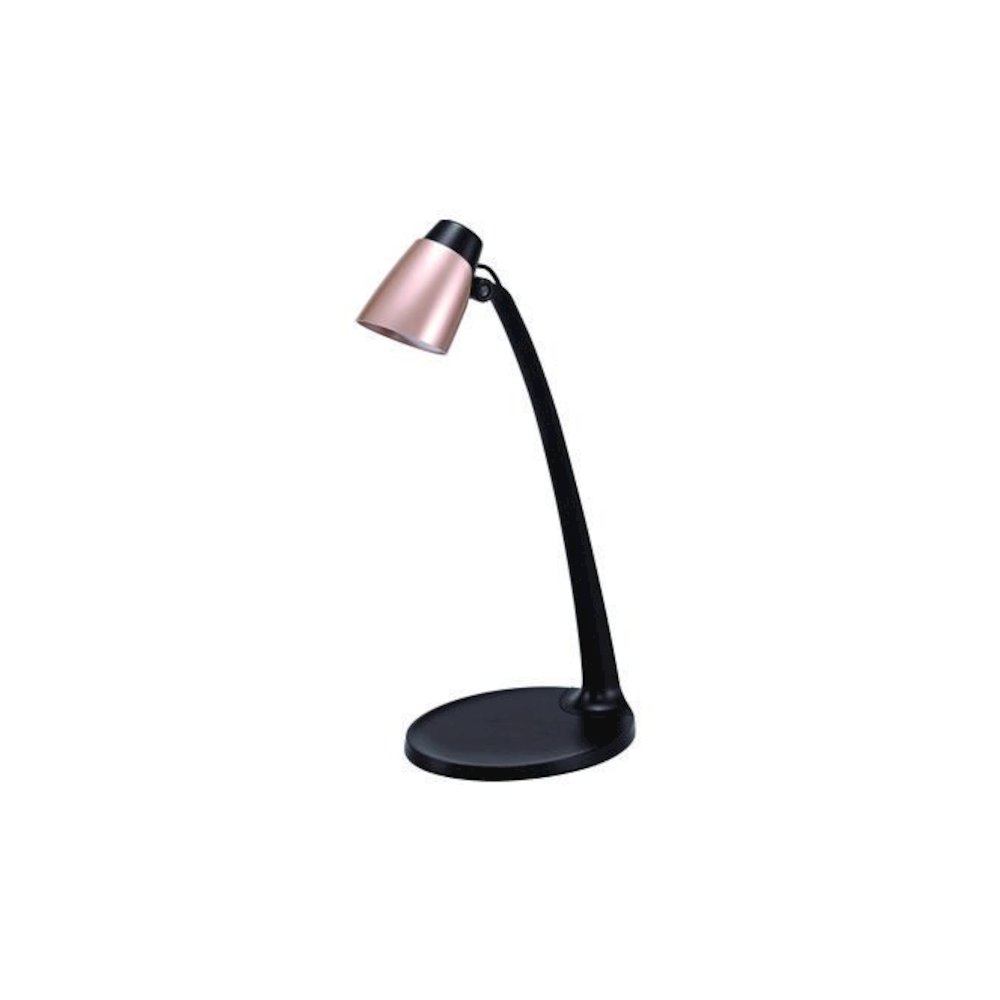 Modern LED Desk Lamp, Black/Rose Gold. Picture 1