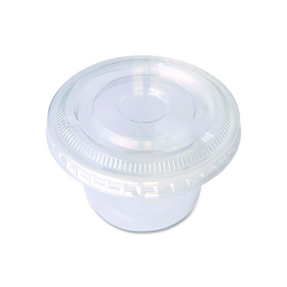 Souffle/Portion Cup Lids, Fits 3.25 oz to 5.5 oz Portion Cups, Plastic, Clear, 2,500/Carton. Picture 5