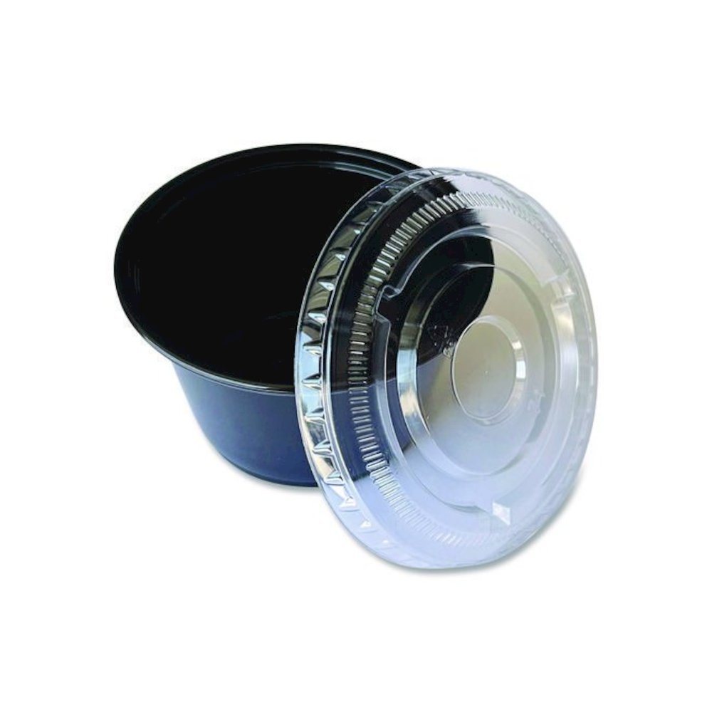 Souffle/Portion Cup Lids, Fits 3.25 oz to 5.5 oz Portion Cups, Plastic, Clear, 2,500/Carton. Picture 7