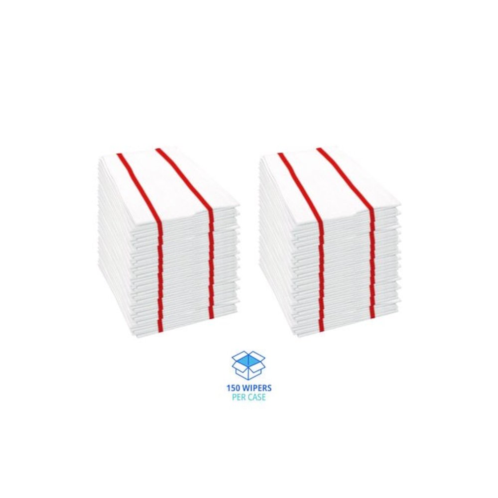 Antimicrobial Foodservice Wipers, 1-Ply, 12 x 21, Red/White, 150/Carton. Picture 4