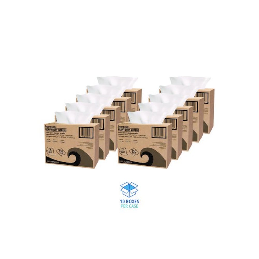 Hydrospun Wipers, 1-Ply, 9.75 x 16.75, White, 126/Box, 10 Boxes/Carton. Picture 4