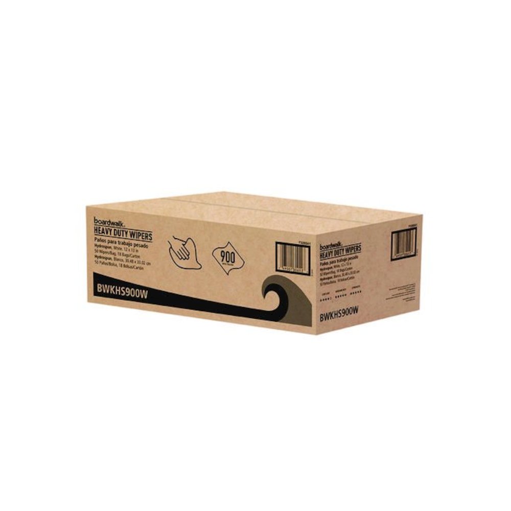 Hydrospun Wipers, 1-Ply, 12 x 13, White, 50/Bag, 18 Bags/Carton. Picture 3