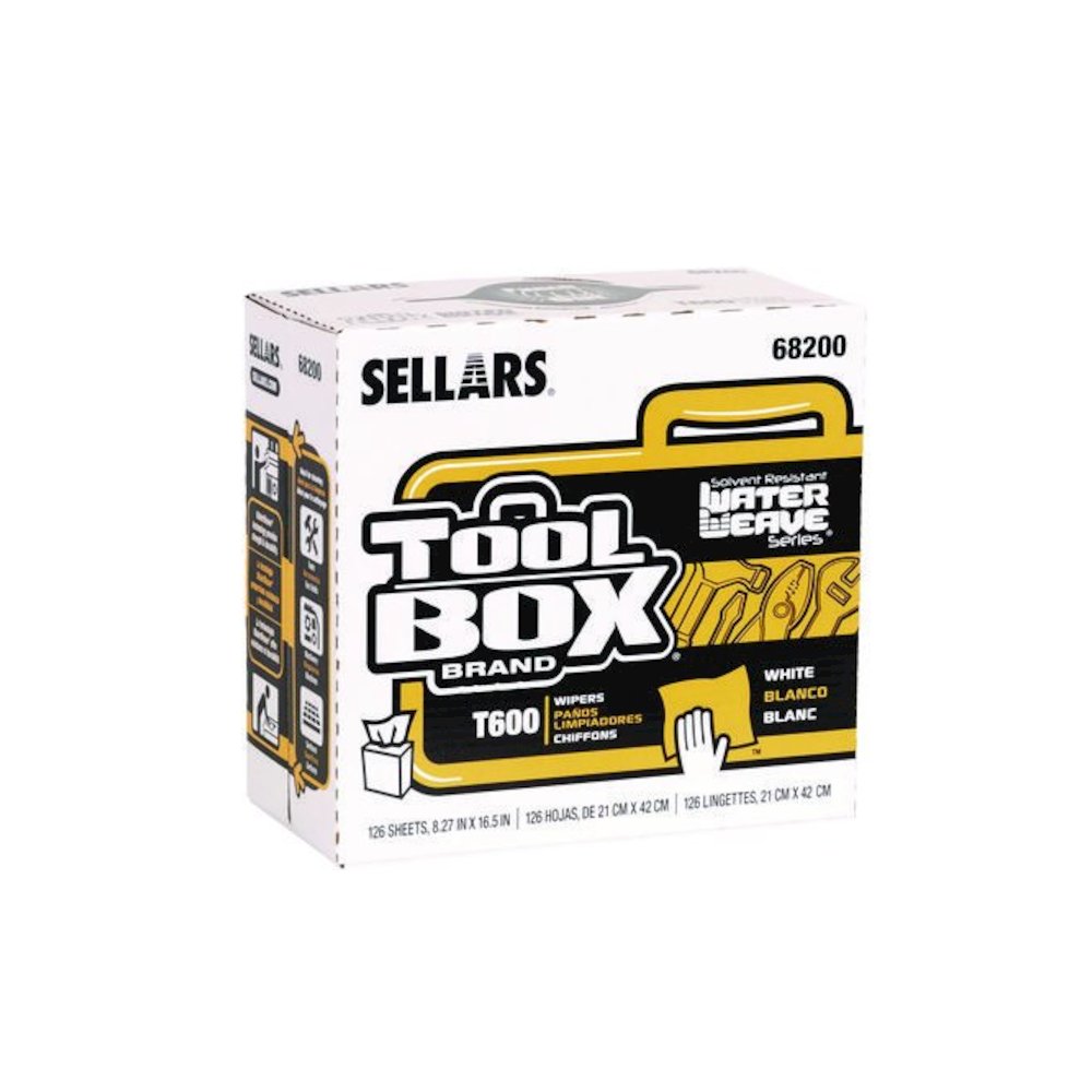 TOOLBOX WaterWeave T600 Wipers, 1-Ply, 8.27 x, 16.5, White, 126 Sheets/Box, 10 Boxes/Carton. Picture 3