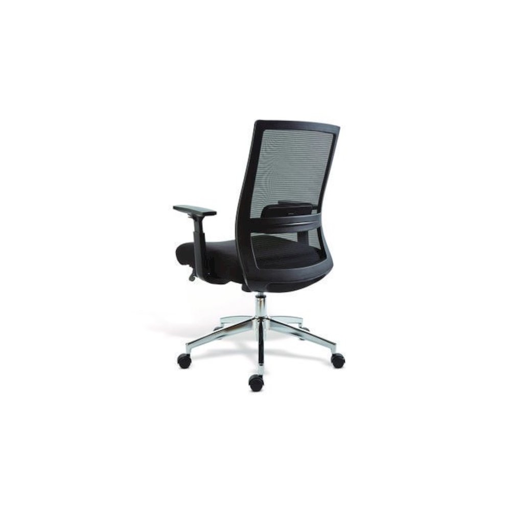 Alera Ashdale Ergonomic Fabric Swivel Task Chair, Supports 275 lb, 18.15 to 21.89 Seat Height, Black Seat/Back, Silver Base. Picture 6