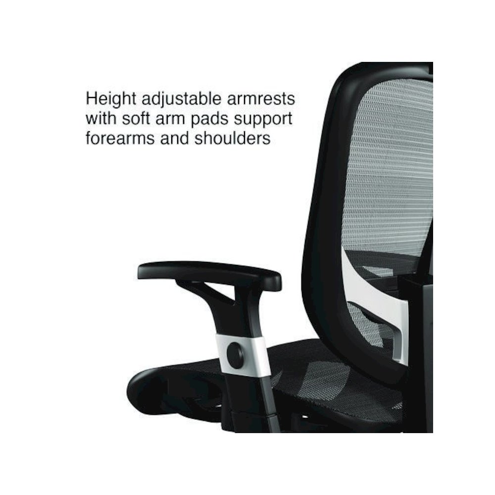 Alera Minerva Ergonomic Mesh Swivel Task Chair, Supports Up to 275lb, 17.24 to 20.98 Seat Height, Gray Seat/Back, Silver Base. Picture 7