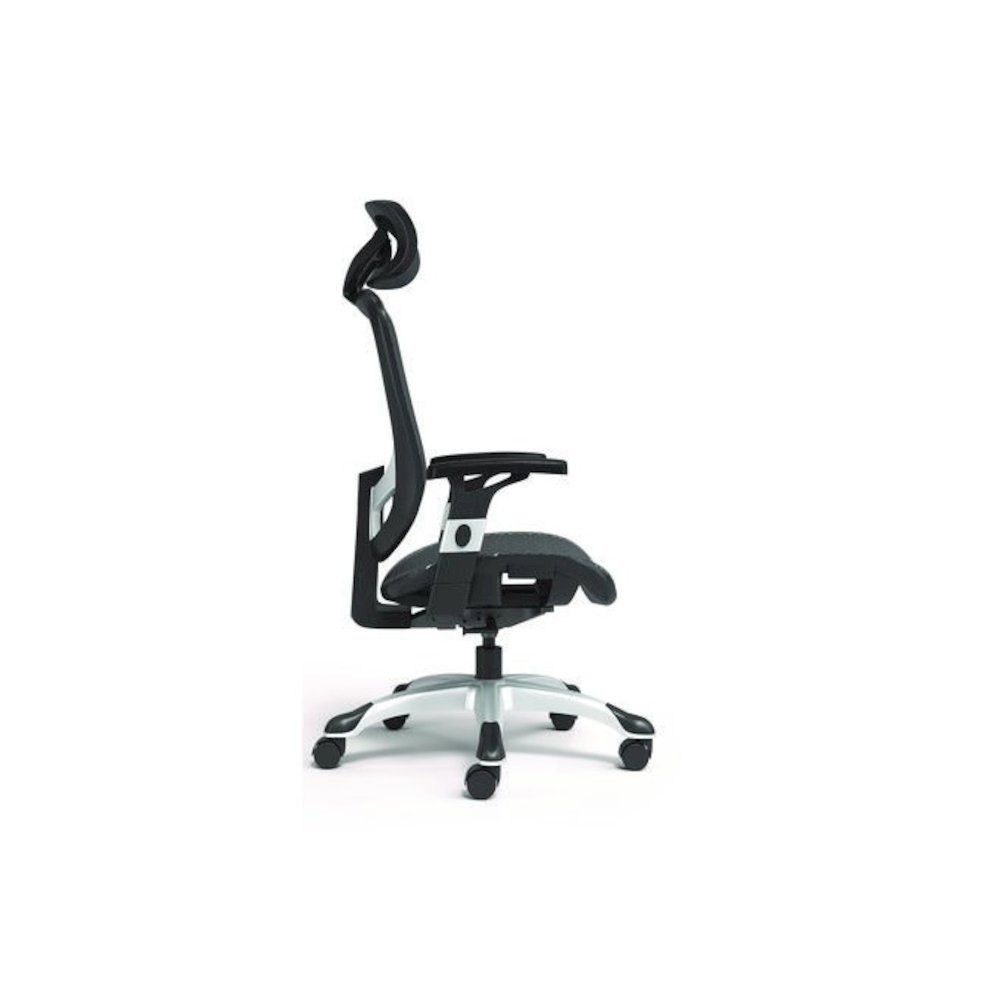 Alera Minerva Ergonomic Mesh Swivel Task Chair, Support Up to 275lb, 17.24 to 20.98 Seat Height, Black Seat/Back, Silver Base. Picture 7