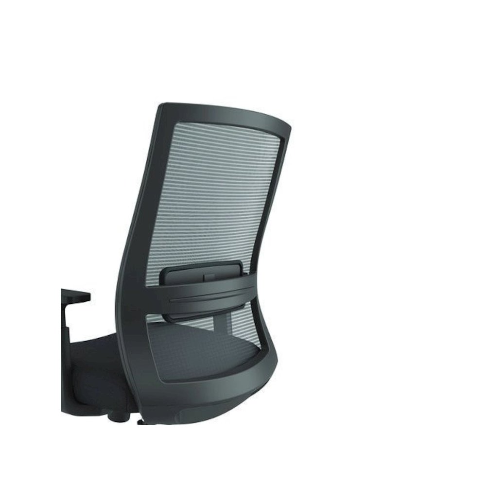 Alera Ashdale Ergonomic Fabric Swivel Task Chair, Supports 275 lb, 18.15 to 21.89 Seat Height, Black Seat/Back, Silver Base. Picture 3