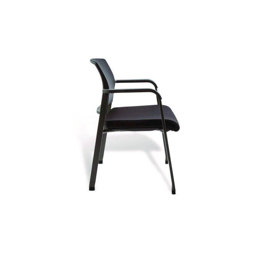 Alera Elgar Fabric Guest Chair, 24.41 x 22.64 x 31.73, Black Seat, Black Back, Black Base. Picture 3