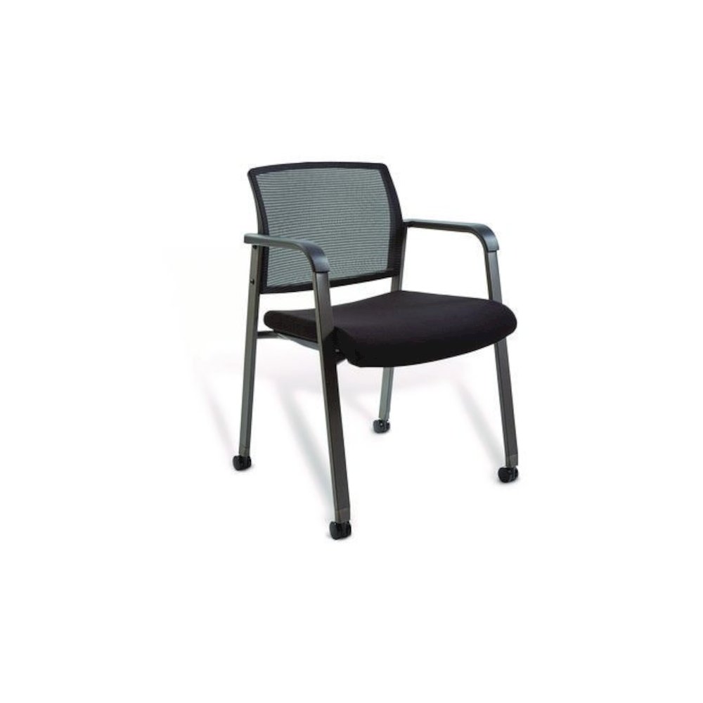 Alera Elgar Fabric Guest Chair, 24.41 x 22.64 x 31.73, Black Seat, Black Back, Black Base. Picture 4
