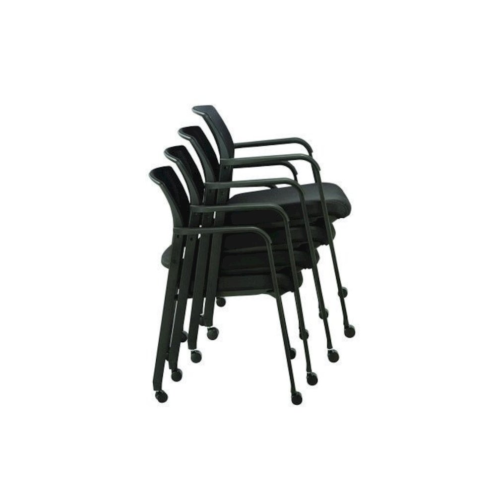 Alera Elgar Fabric Guest Chair, 24.41 x 22.64 x 31.73, Black Seat, Black Back, Black Base. Picture 5