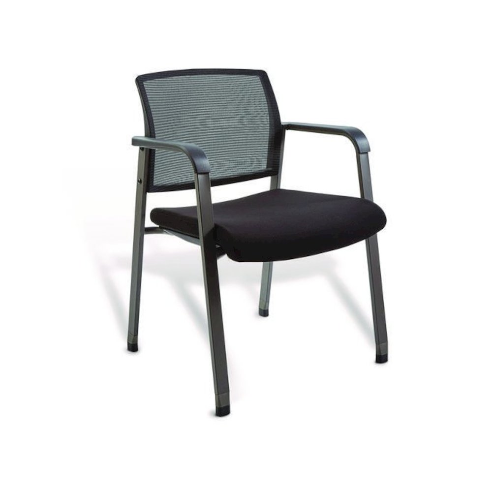 Alera Elgar Fabric Guest Chair, 24.41 x 22.64 x 31.73, Black Seat, Black Back, Black Base. Picture 1