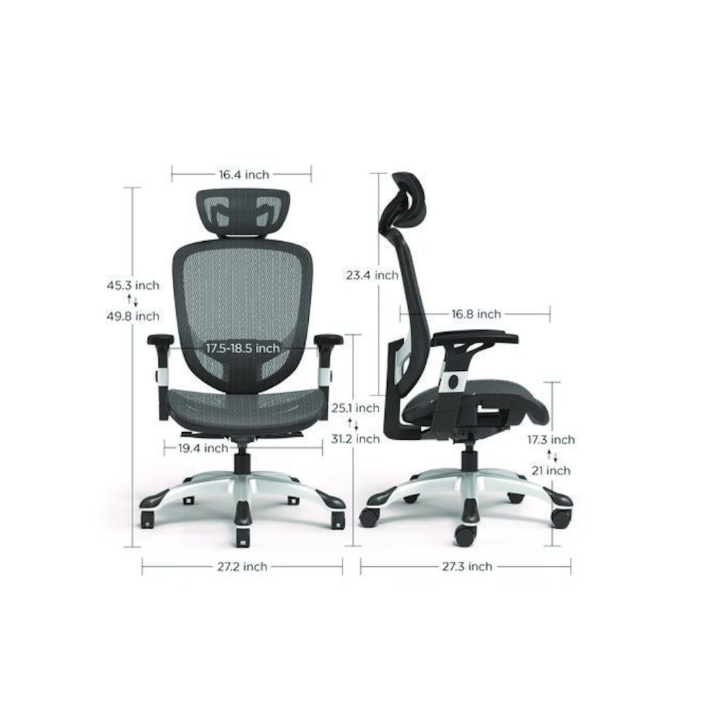 Alera Minerva Ergonomic Mesh Swivel Task Chair, Support Up to 275lb, 17.24 to 20.98 Seat Height, Black Seat/Back, Silver Base. Picture 2