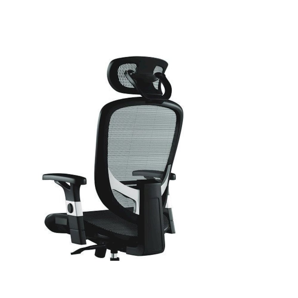 Alera Minerva Ergonomic Mesh Swivel Task Chair, Support Up to 275lb, 17.24 to 20.98 Seat Height, Black Seat/Back, Silver Base. Picture 3