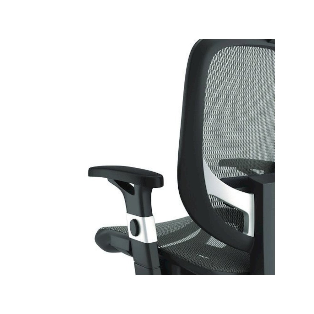 Alera Minerva Ergonomic Mesh Swivel Task Chair, Supports Up to 275lb, 17.24 to 20.98 Seat Height, Gray Seat/Back, Silver Base. Picture 4