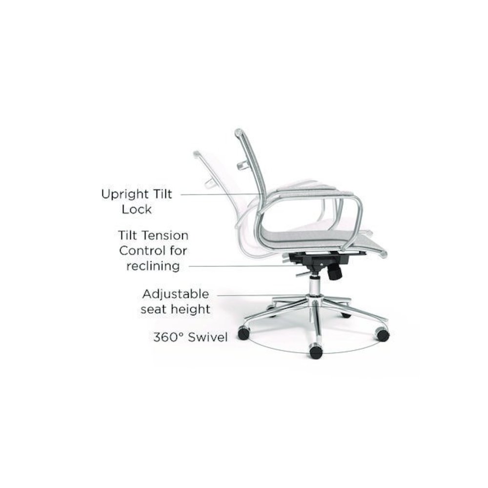 Alera Siskin Fabric Managers Chair, Supports Up to 275 lb, 16.93 to 20.67 Seat Height, Gray Seat, Gray Back, Chrome Base. Picture 2