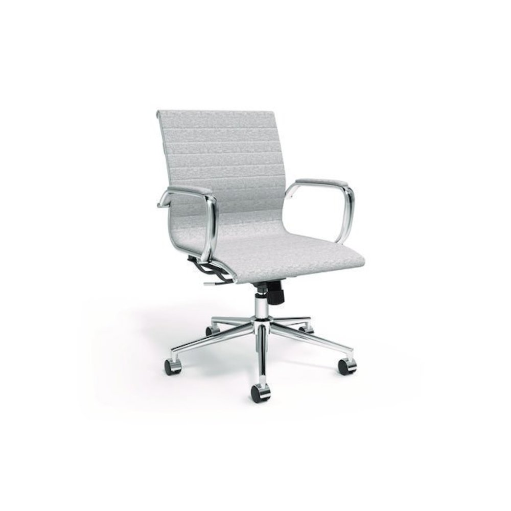 Alera Siskin Fabric Managers Chair, Supports Up to 275 lb, 16.93 to 20.67 Seat Height, Gray Seat, Gray Back, Chrome Base. Picture 1