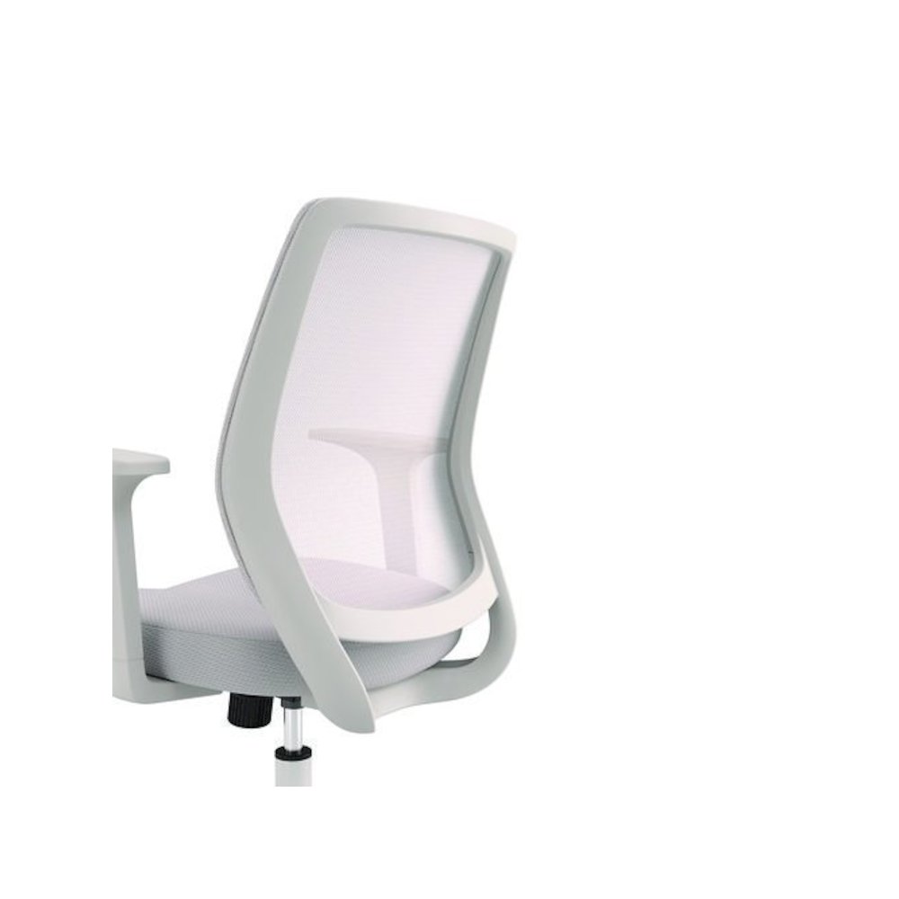 Alera Wessex Ergonomic Fabric Mesh Swivel Task Chair, Supports 275 lb, 17.09 to 20.83 Seat Height, Gray Seat/Back, White Base. Picture 3