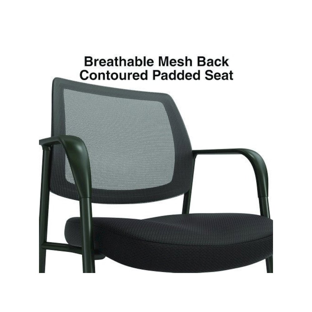 Alera Wessex Mesh Fabric Guest Chair, 24.41 x 23.62 x 35.04, Black Seat, Black Back, Black Base. Picture 2