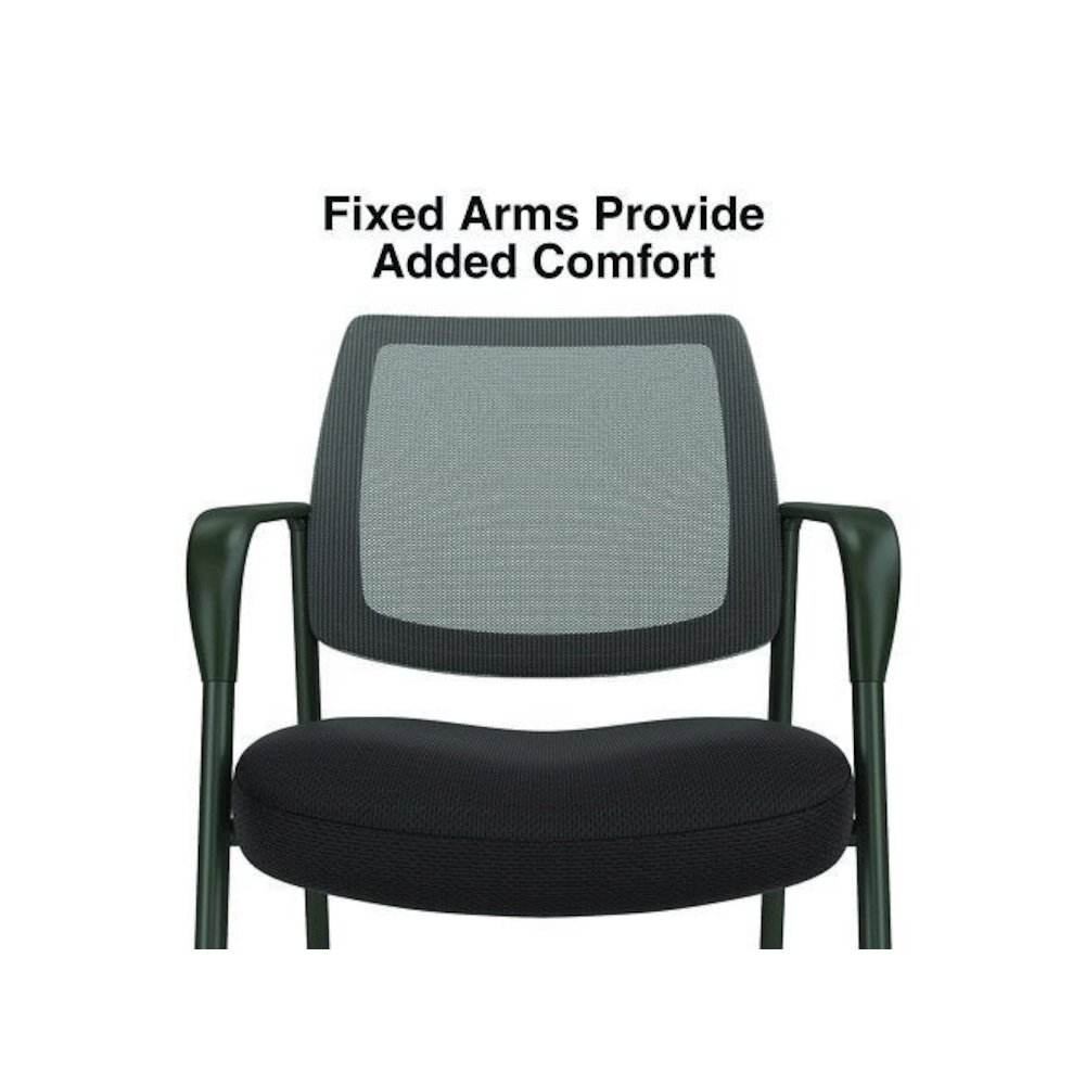 Alera Wessex Mesh Fabric Guest Chair, 24.41 x 23.62 x 35.04, Black Seat, Black Back, Black Base. Picture 3