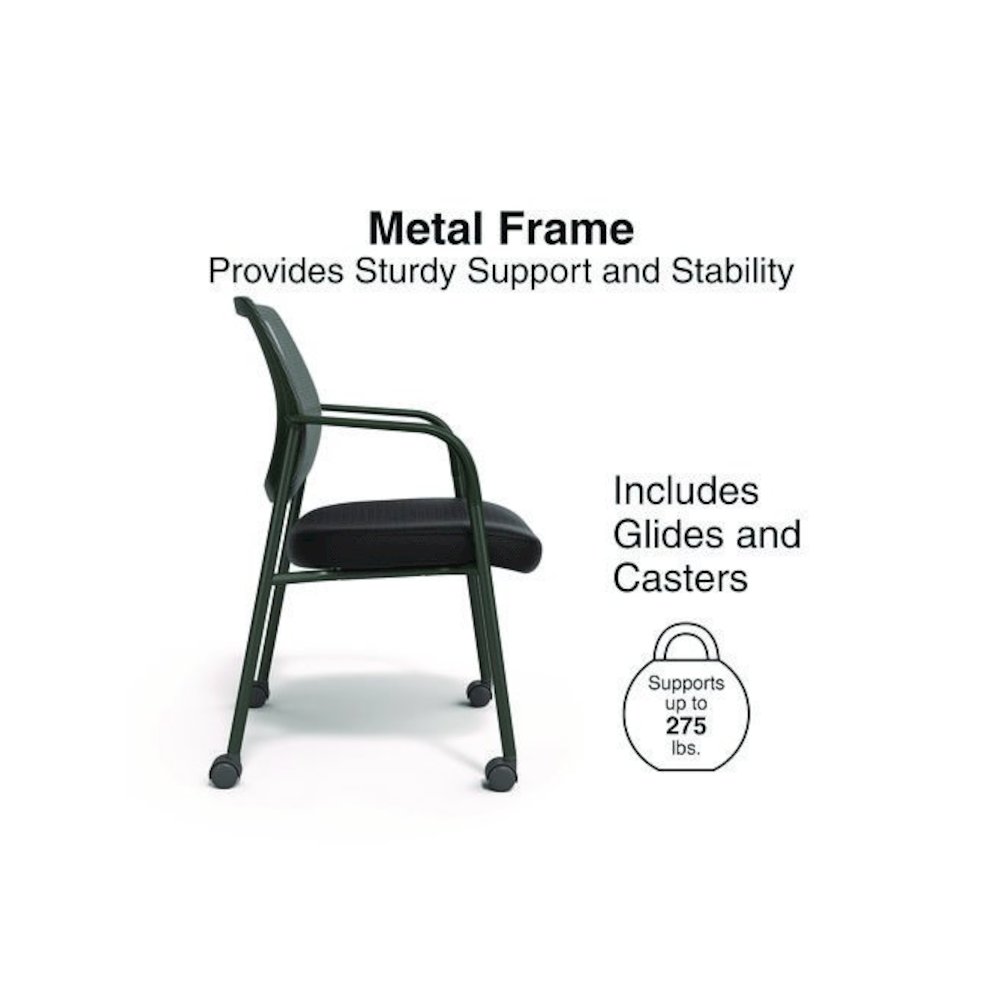 Alera Wessex Mesh Fabric Guest Chair, 24.41 x 23.62 x 35.04, Black Seat, Black Back, Black Base. Picture 4