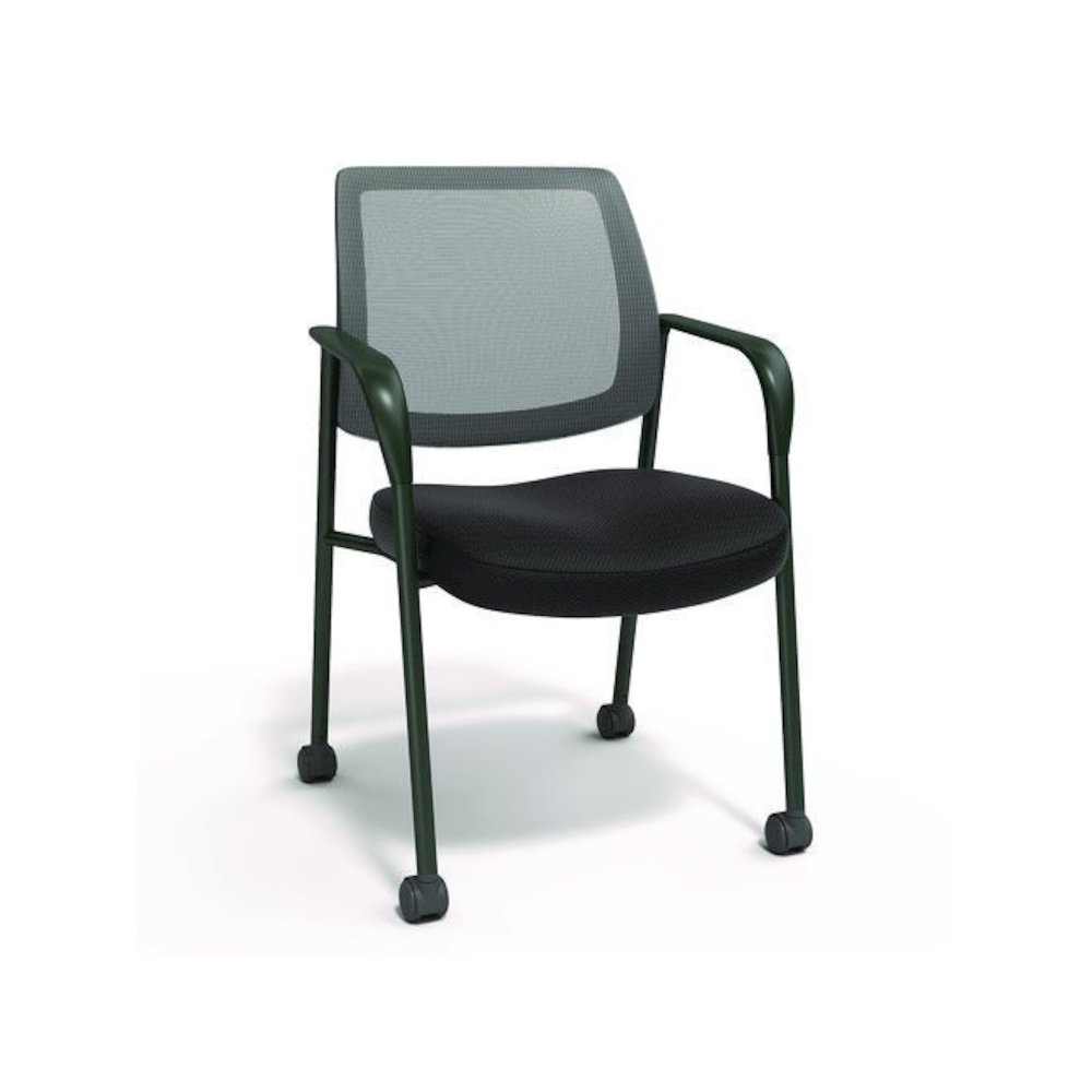 Alera Wessex Mesh Fabric Guest Chair, 24.41 x 23.62 x 35.04, Black Seat, Black Back, Black Base. Picture 1