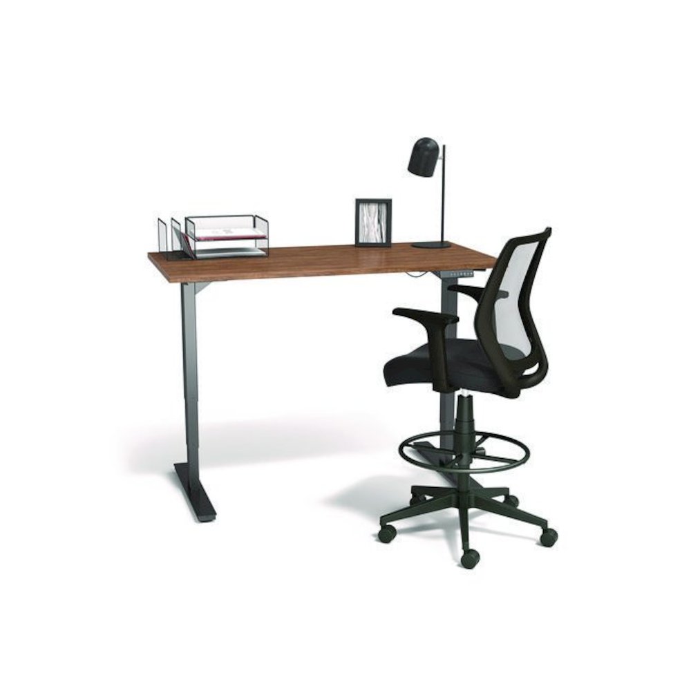 Alera Wessex Drafting Stool, Mesh Back, Supports Up to 275 lb, 27.95 to 33.66 Seat Height, Black Seat, Black Back, Black Base. Picture 6
