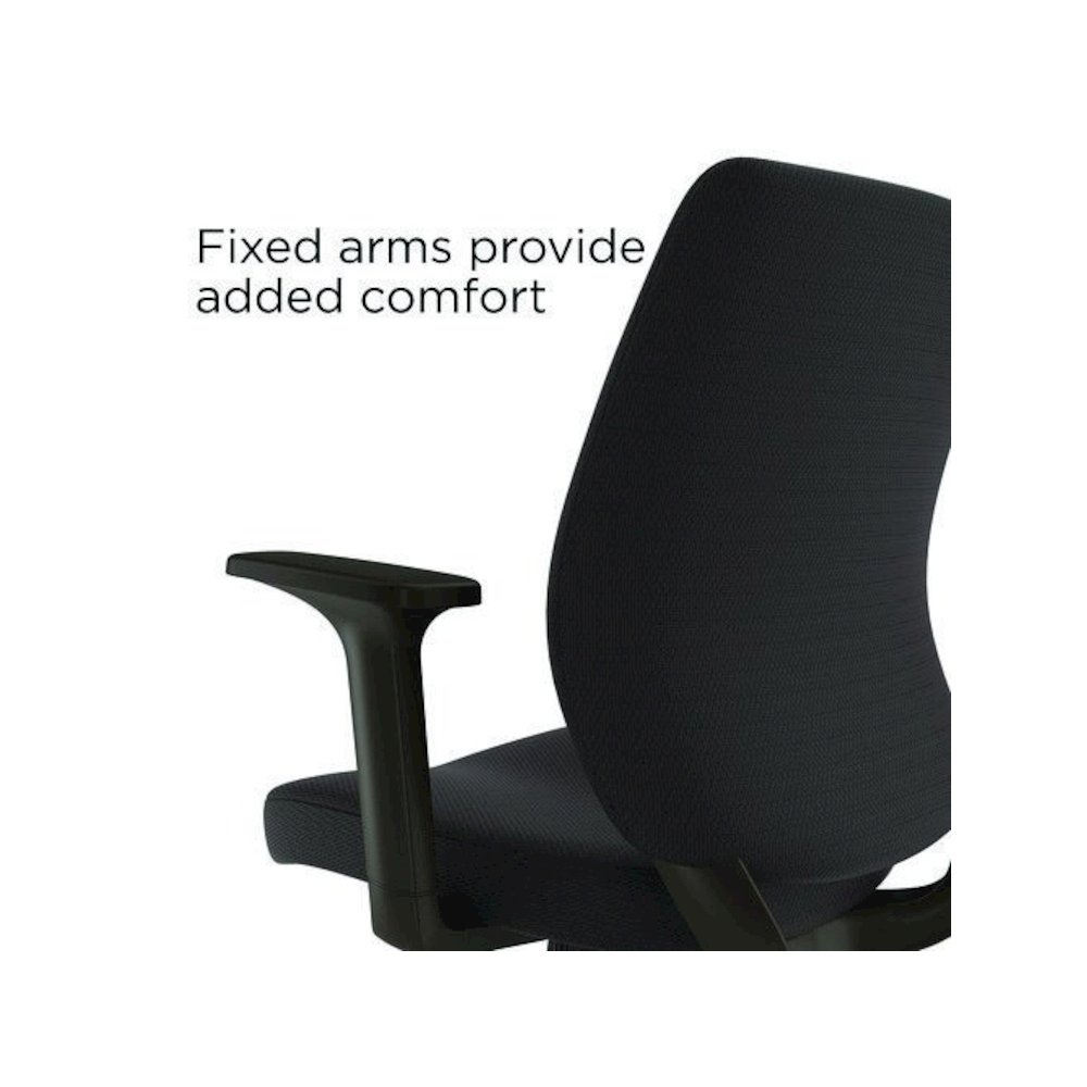 Alera Wessex Ergonomic Fabric Task Chair, Supports Up to 275 lb, 17.13 to 20.83 Seat Height, Black Seat/Back, Black Base. Picture 3