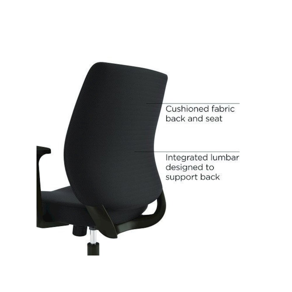 Alera Wessex Ergonomic Fabric Task Chair, Supports Up to 275 lb, 17.13 to 20.83 Seat Height, Black Seat/Back, Black Base. Picture 4