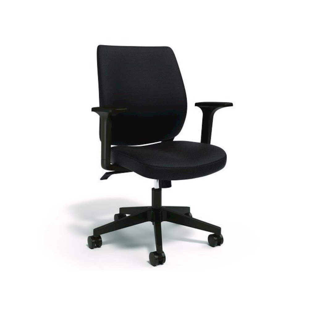 Alera Wessex Ergonomic Fabric Task Chair, Supports Up to 275 lb, 17.13 to 20.83 Seat Height, Black Seat/Back, Black Base. Picture 1