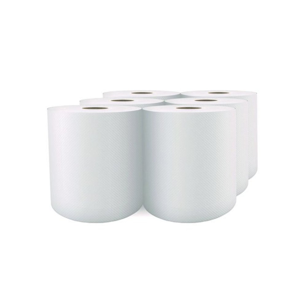 Select Roll Paper Towels, 1-Ply, 7.88" x 1,000 ft, White, 6/Carton. Picture 1