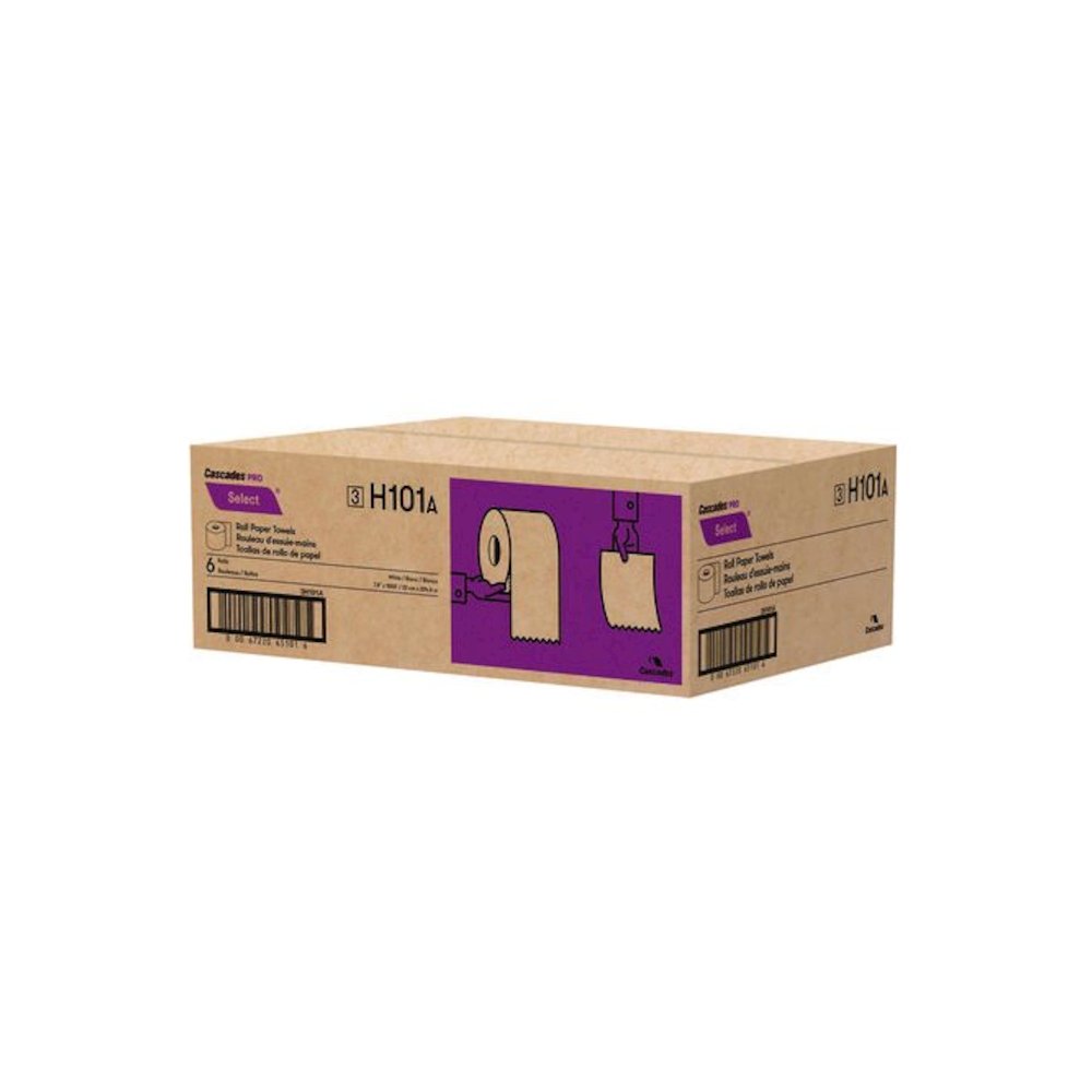 Select Roll Paper Towels, 1-Ply, 7.88" x 1,000 ft, White, 6/Carton. Picture 4