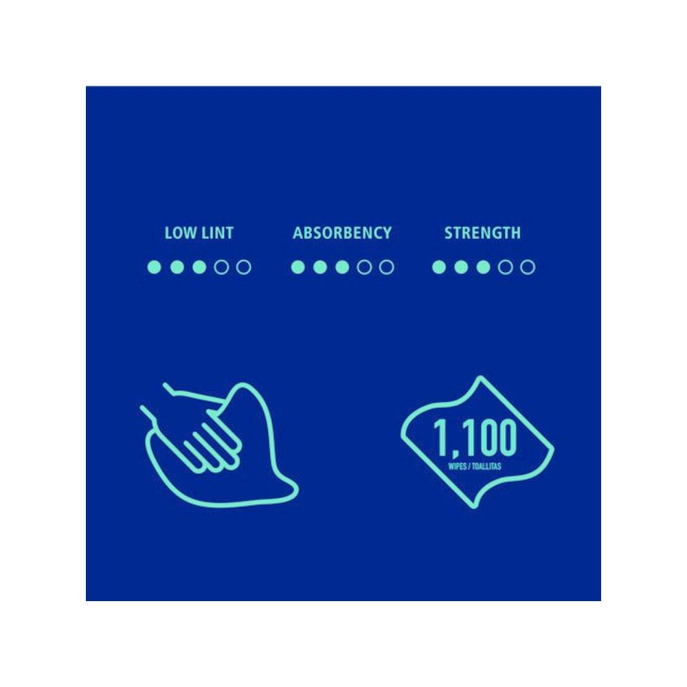 Hydrospun Wipers, Medium Duty, 12 x 12, Blue, 1,100/Roll. Picture 3