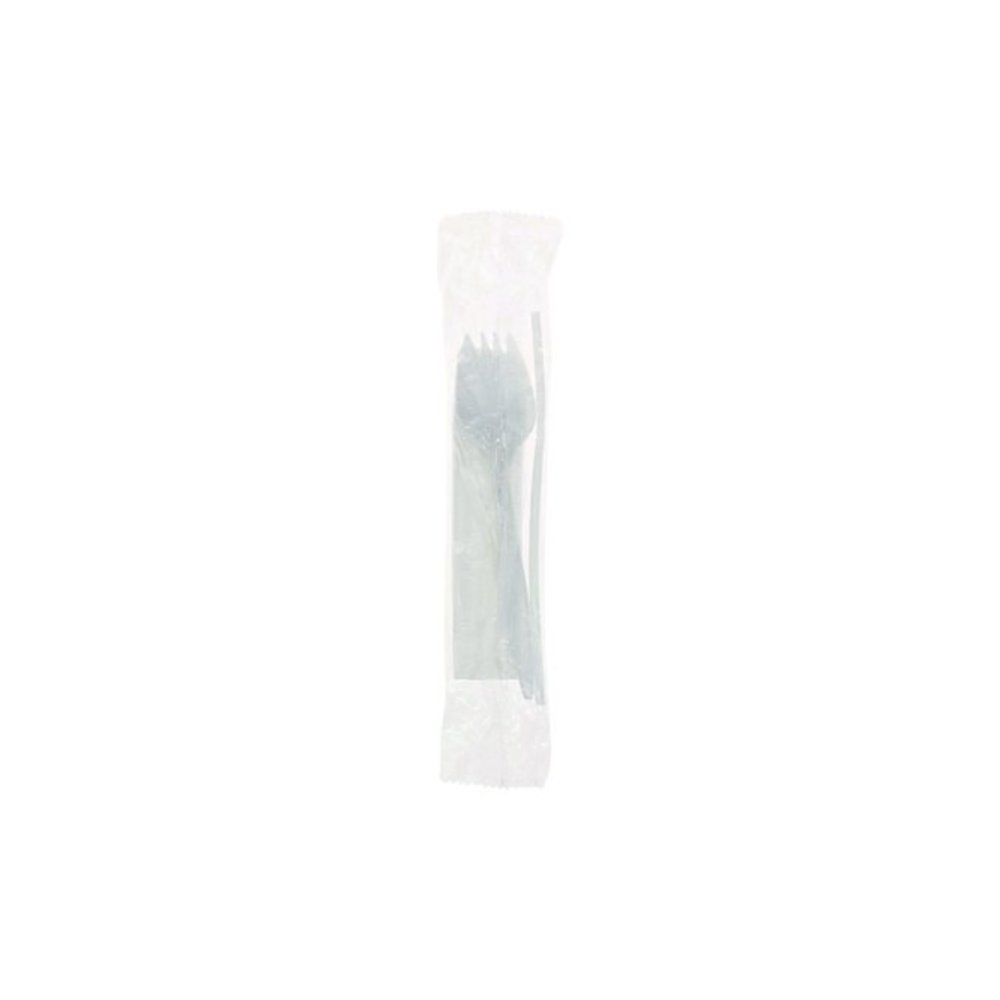 Fieldware Cutlery Kit, Mediumweight, Napkin/Spork/Straw, Plastic, White, 1,000/Carton. Picture 6