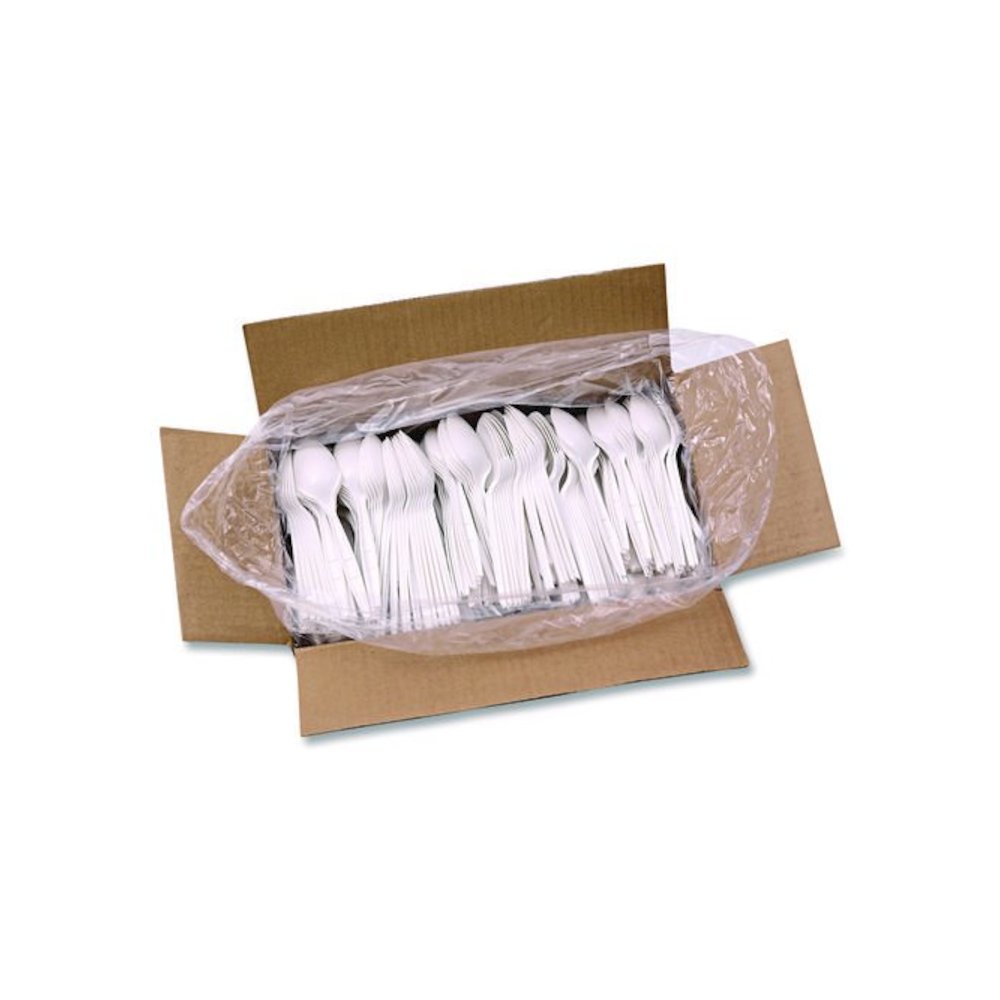 Mediumweight Polypropylene Cutlery, Spoon, 5.31", Plastic, White, 1,000/Carton. Picture 5
