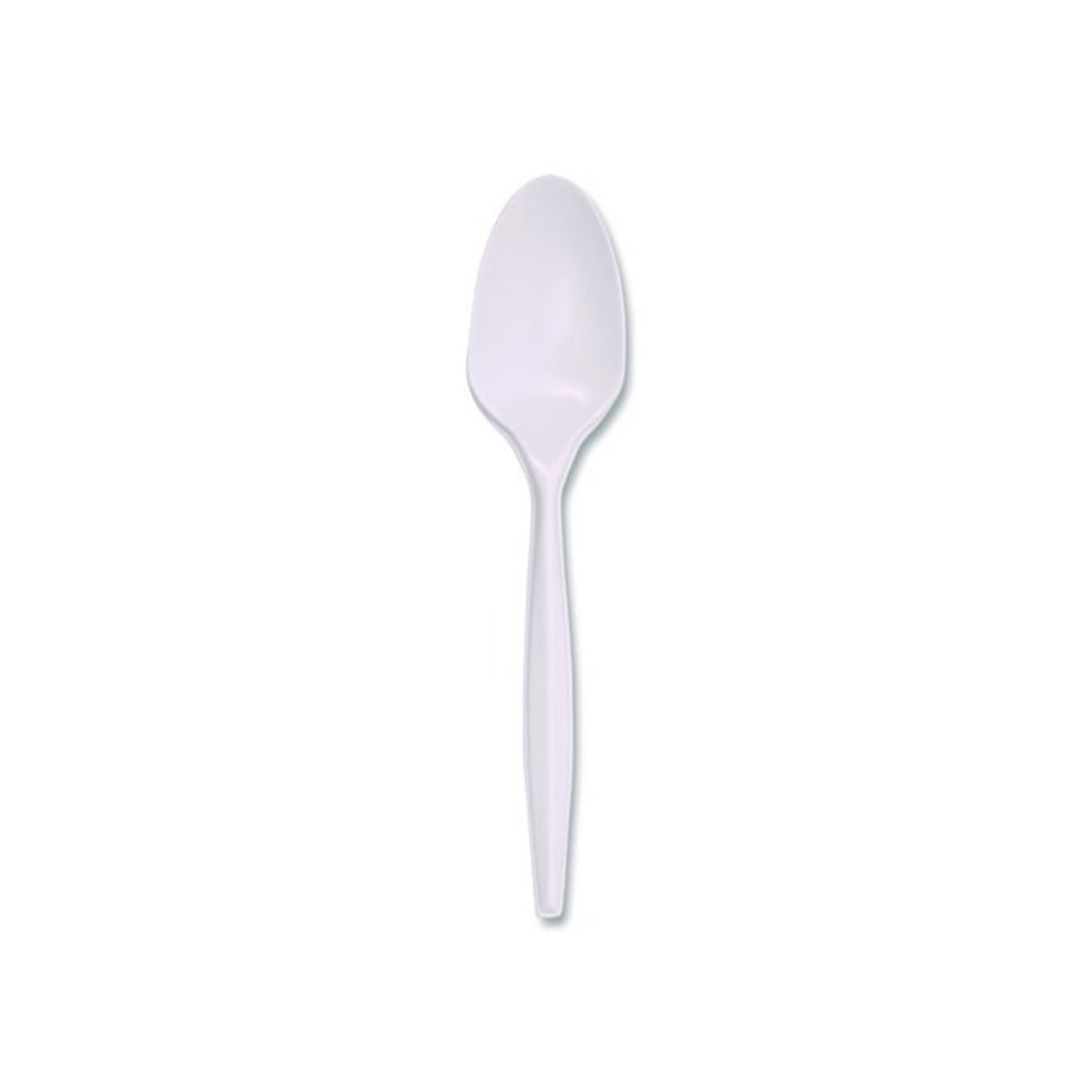 Mediumweight Polypropylene Cutlery, Spoon, 5.31", Plastic, White, 1,000/Carton. Picture 2