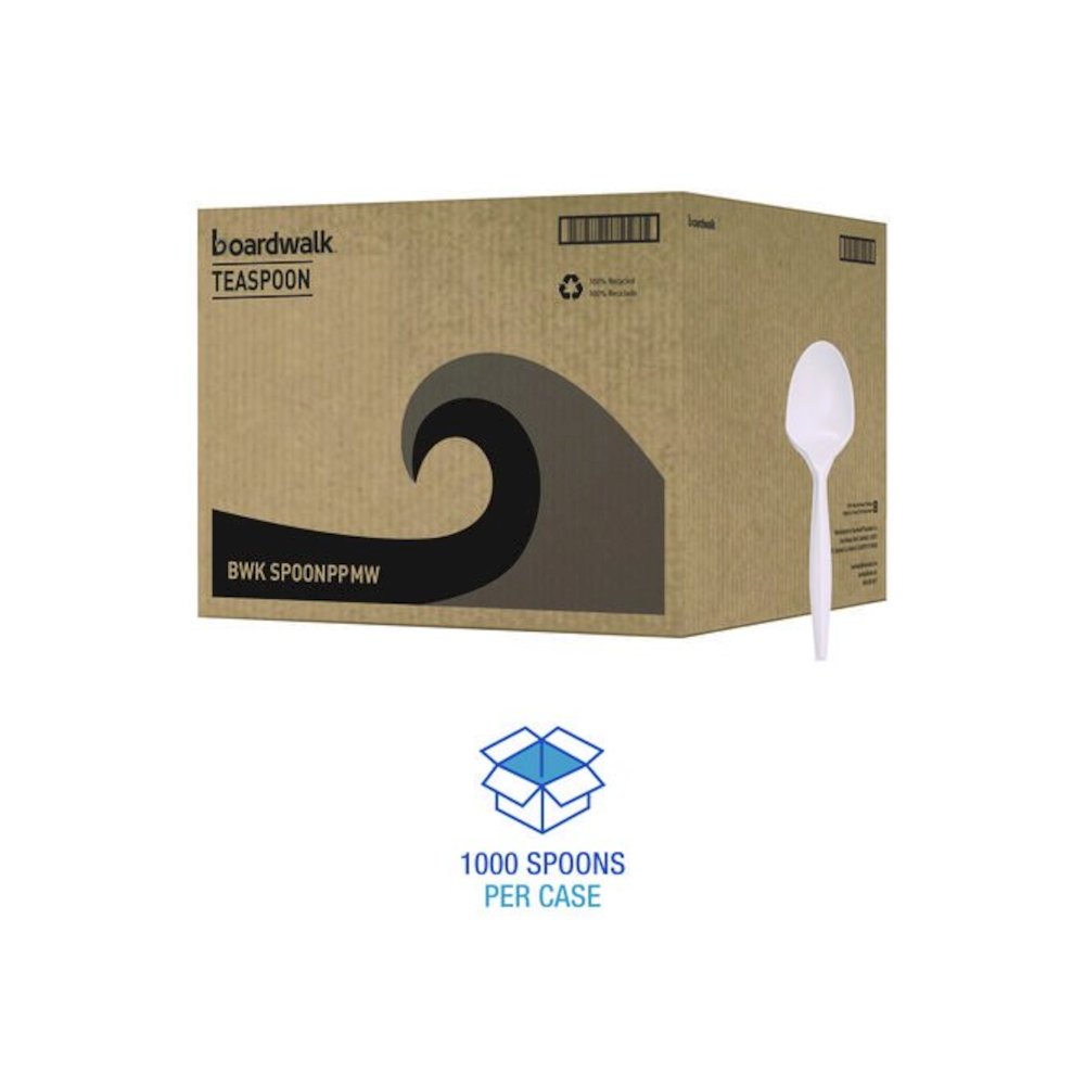 Mediumweight Polypropylene Cutlery, Spoon, 5.31", Plastic, White, 1,000/Carton. Picture 4