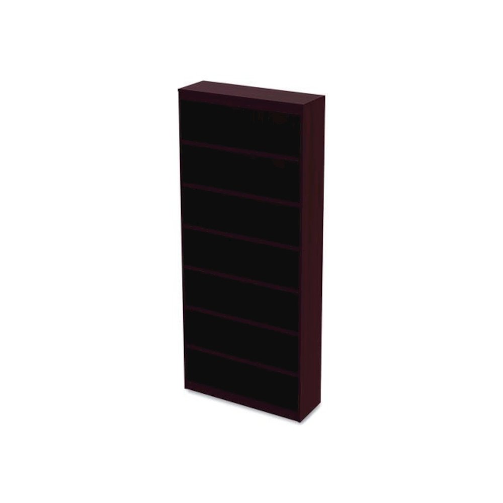 Alera Valencia Series Square Corner Bookcase, Seven-Shelf, 35.63w x 11.81d x 83.86h, Mahogany. Picture 3