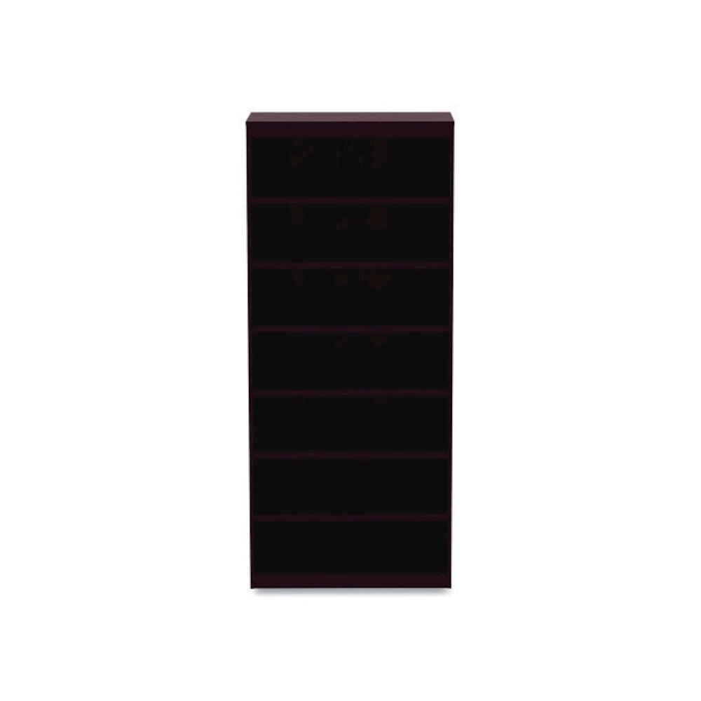Alera Valencia Series Square Corner Bookcase, Seven-Shelf, 35.63w x 11.81d x 83.86h, Mahogany. Picture 1