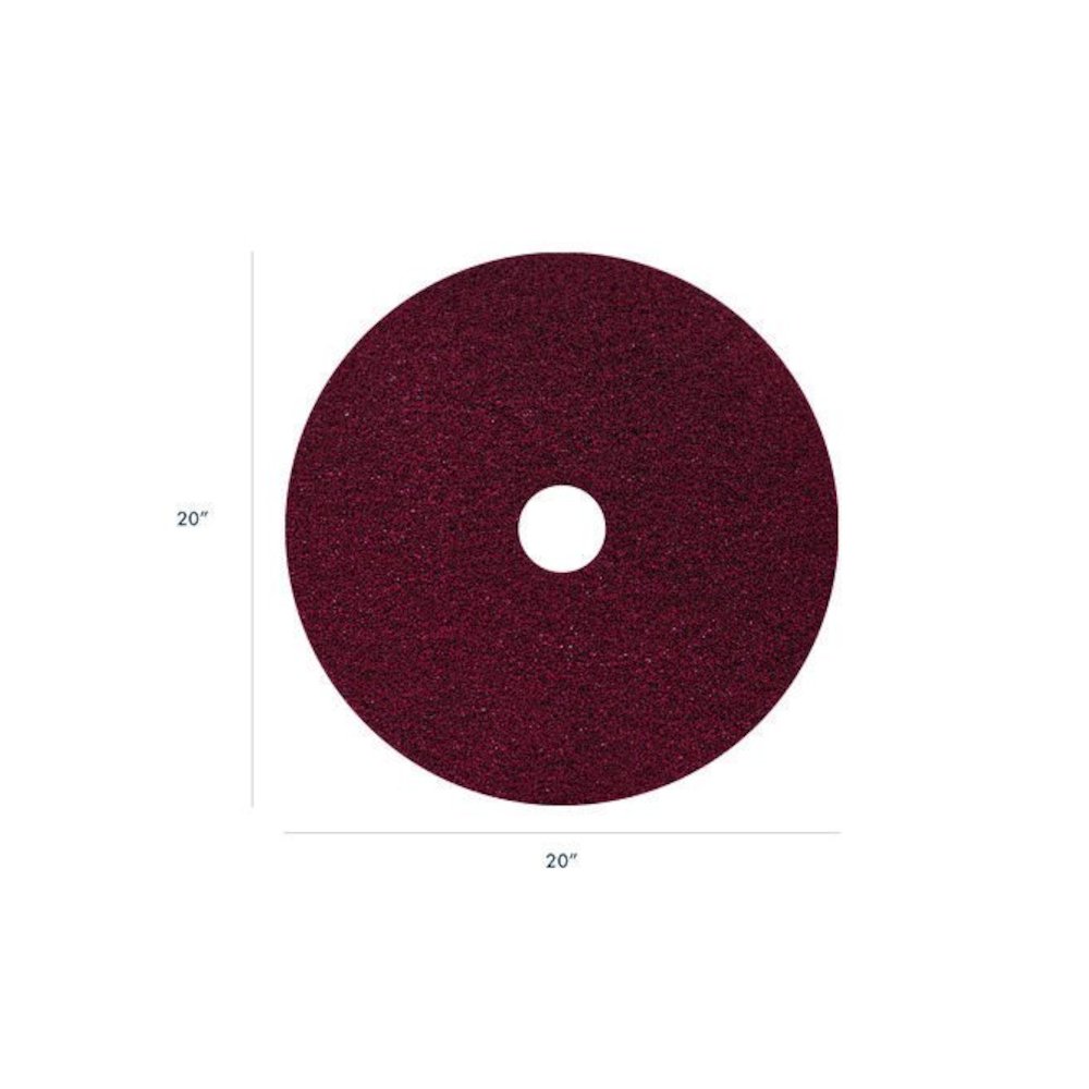 Black Diamond 400 Grit Heavy-Duty Cleaning Pad, 20" Diameter, Black/Red, 2/Carton. Picture 2