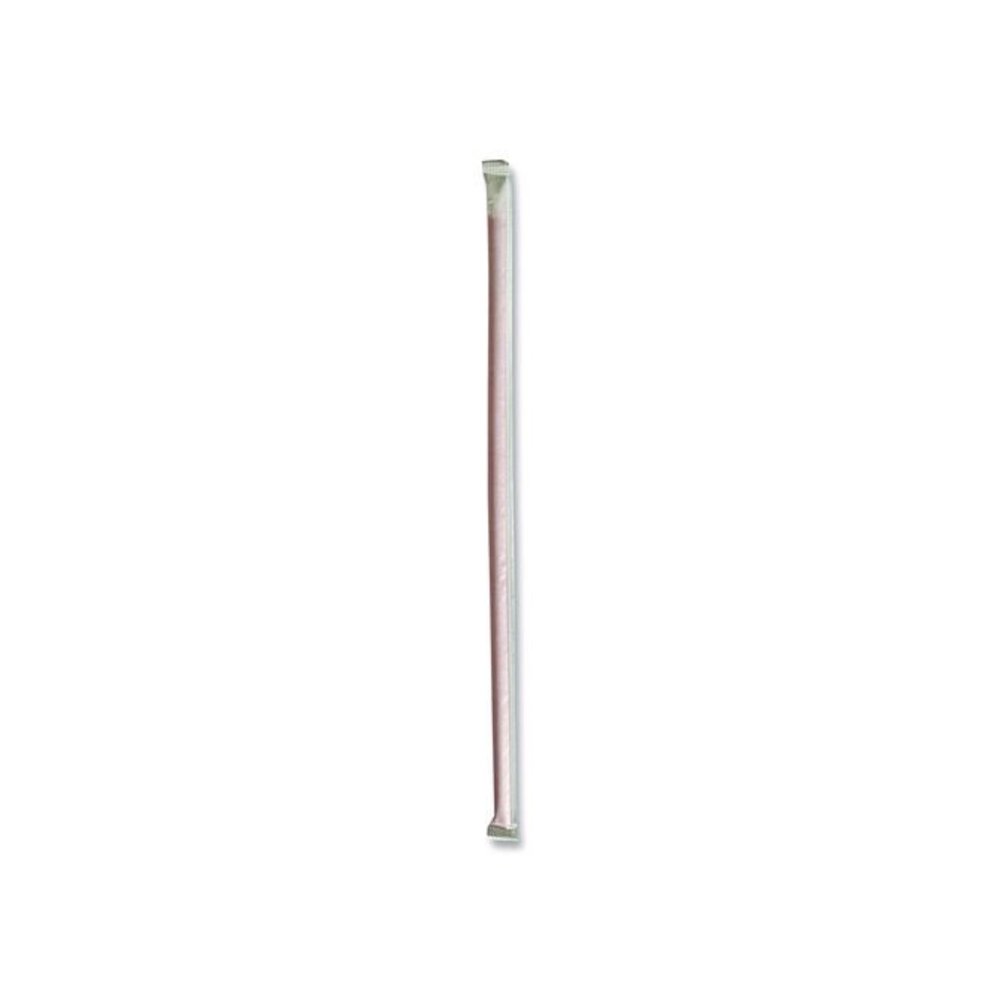 Wrapped Giant Straws, 10.25", Polypropylene, Red, 300/Pack, 4 Packs/Carton. Picture 1