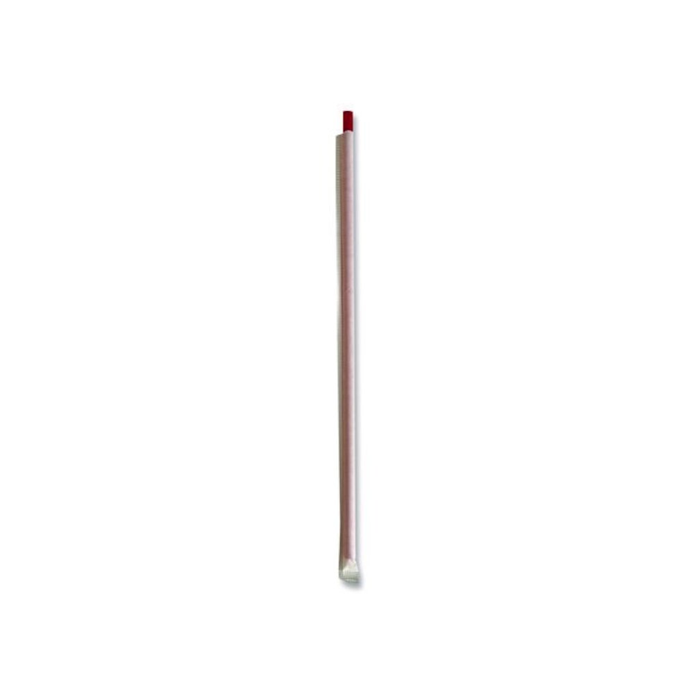 Wrapped Giant Straws, 10.25", Polypropylene, Red, 300/Pack, 4 Packs/Carton. Picture 2